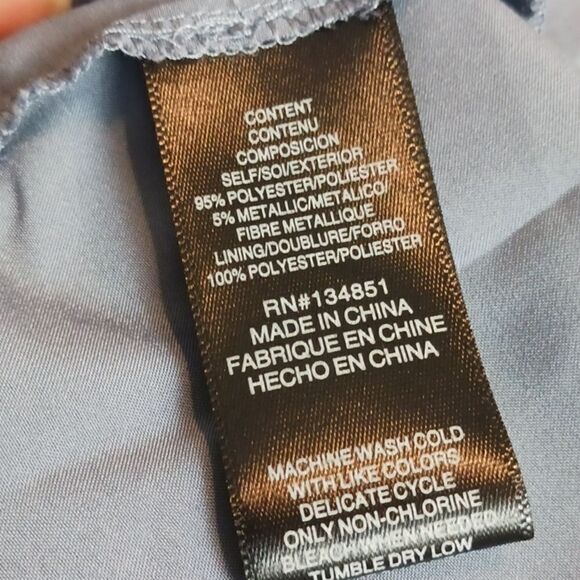 WAYF Whimsigoth Slate blue chiffon ruched long puff sleeve top size small fairy - Picture 13 of 13